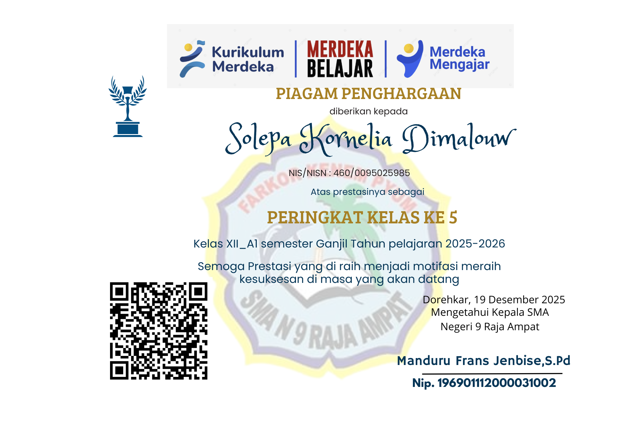 Perengkingan Semester Gasal 2025-2026